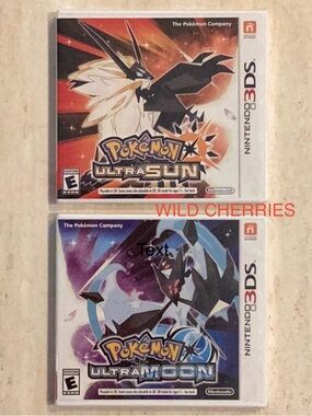 New Pokemon Ultra Sun Nintendo 3DS Game & Pokemon Ultra Moon 3DS Games Lot Of 2